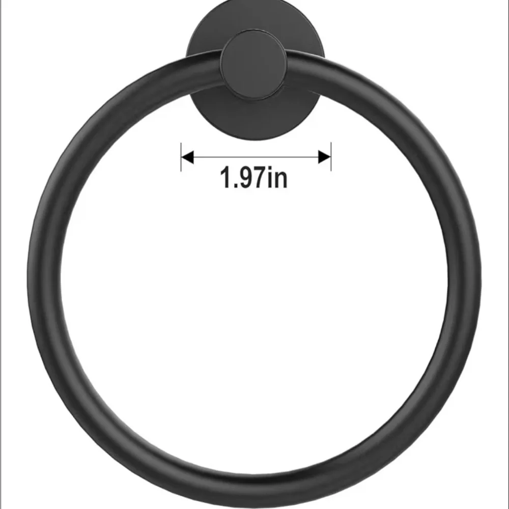 SetSail Towel Holder for Bathroom/Kitchen Wall Matte Black Towel Ring NIB